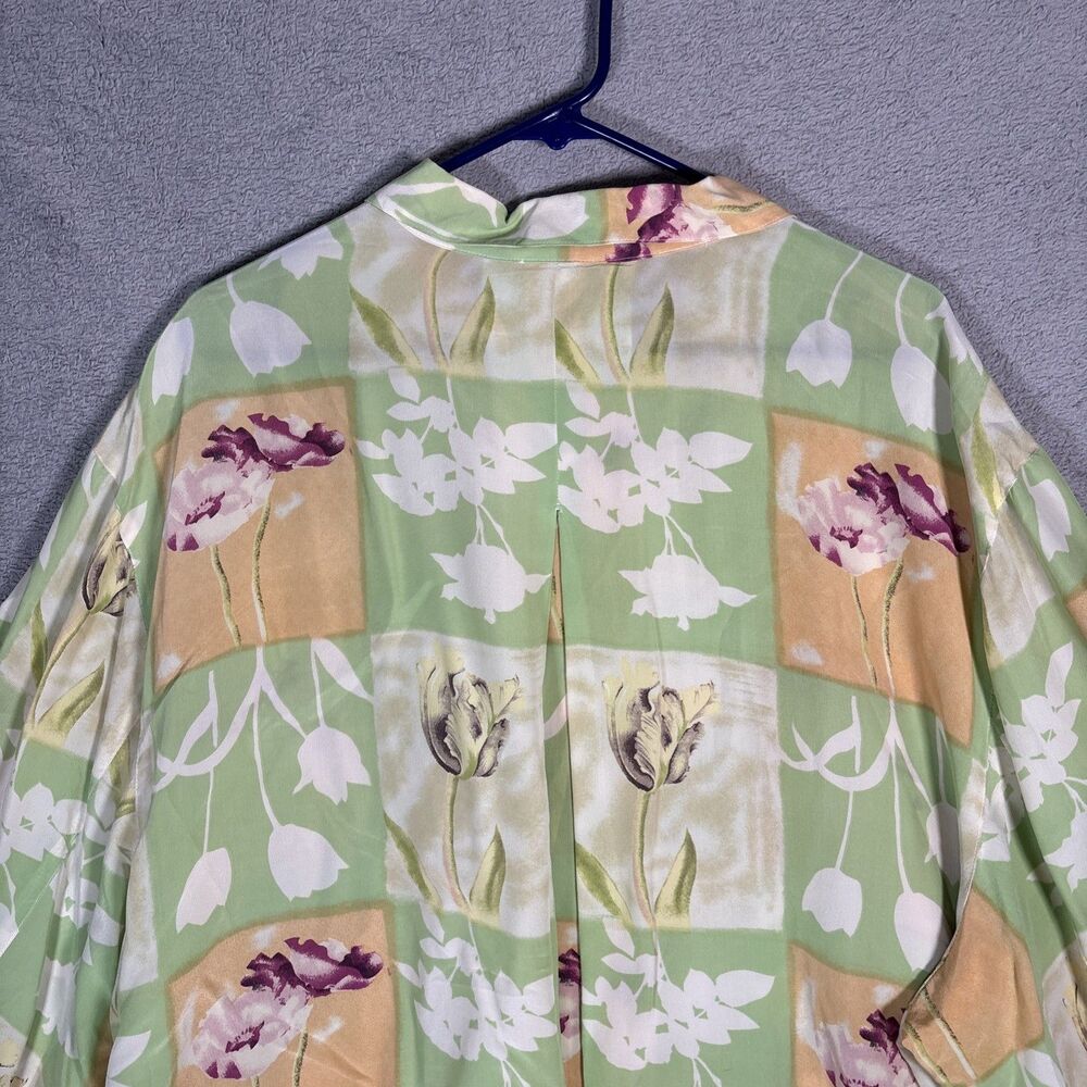 Vintage Piano Women 3x 100% Silk Blouse Retro Inspired CottageCore Whimsy Pastel - Picture 14 of 16